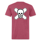 Skull & Snowboards Tee - heather burgundy