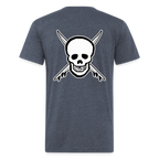 Skull & Surfboards Tee - heather navy