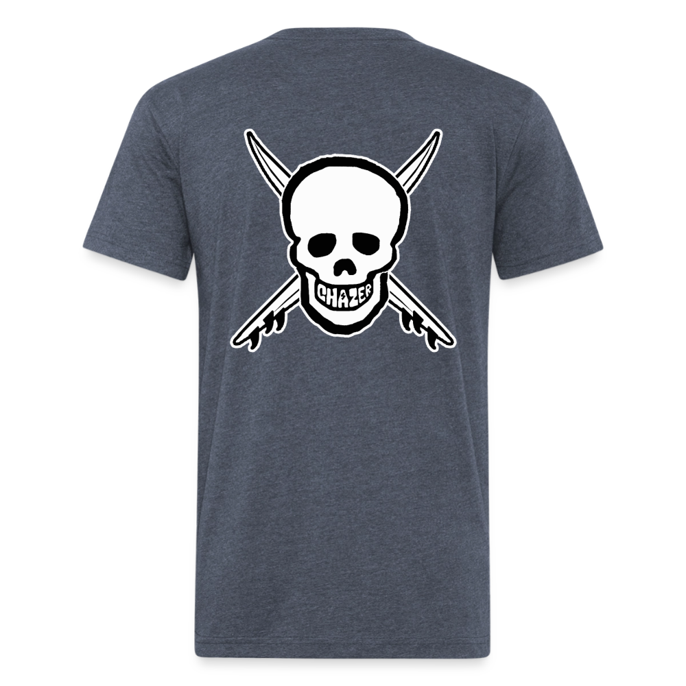 Skull & Surfboards Tee - heather navy