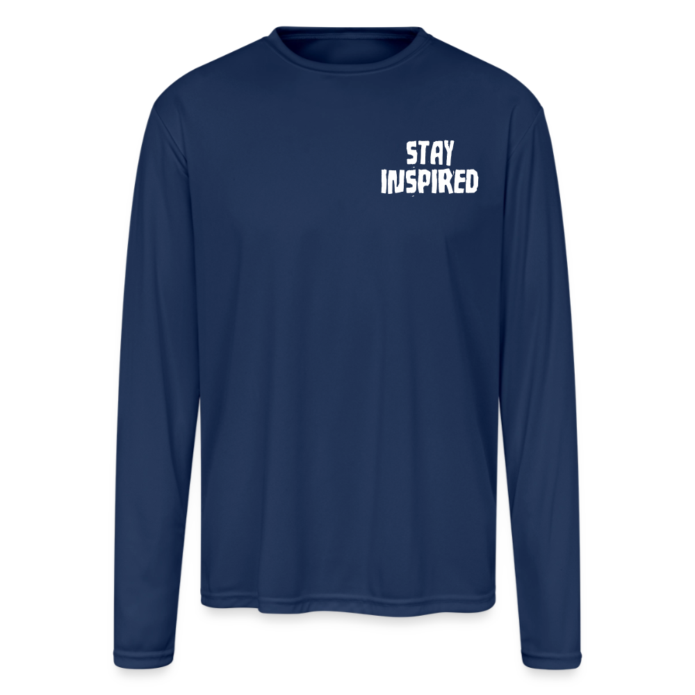 Skull and Hockey Sticks Long Sleeve Active Tee - navy