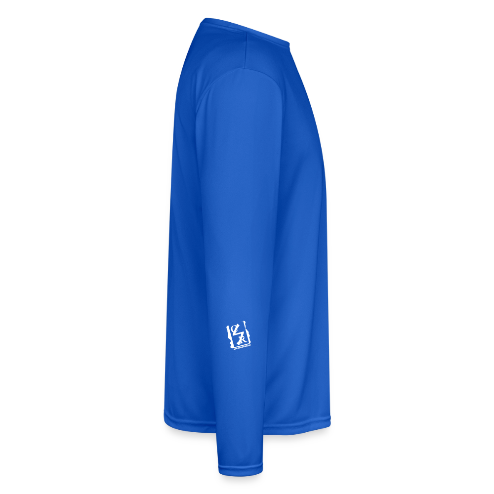 Skull and Hockey Sticks Long Sleeve Active Tee - royal blue