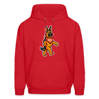Dancing German Shepherd Hoodie - red