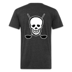 Skull & Golf Clubs Tee - heather black