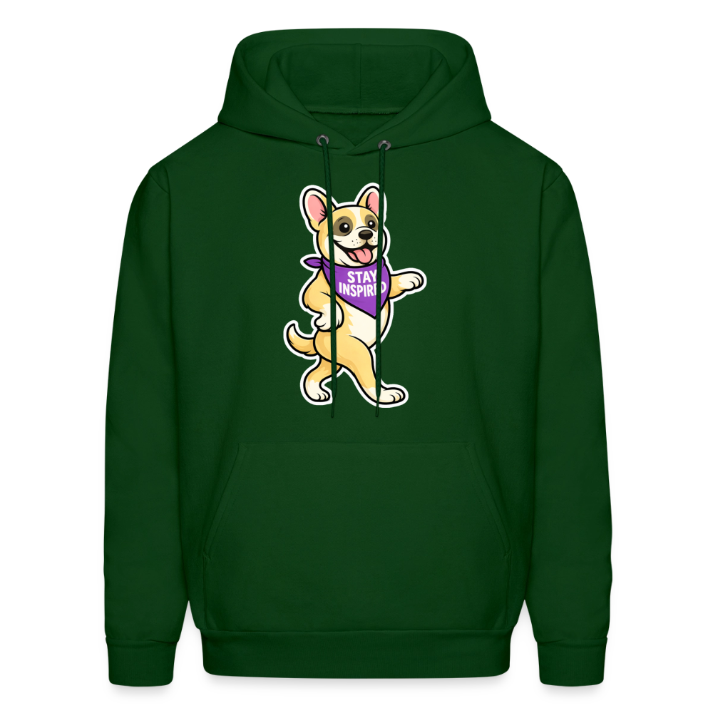 Dancing Frenchie Hoodie - forest green