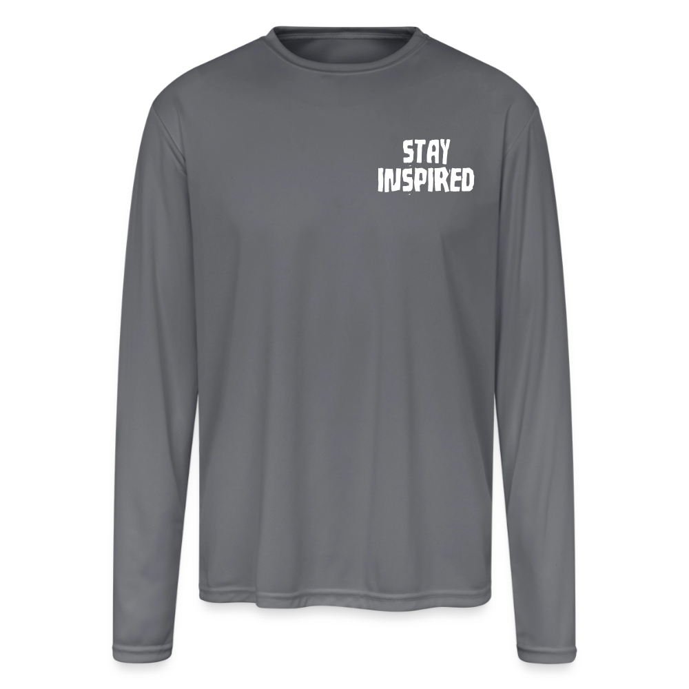 Skull and Hockey Sticks Long Sleeve Active Tee - gray