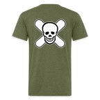 Skull & Snowboards Tee - heather military green