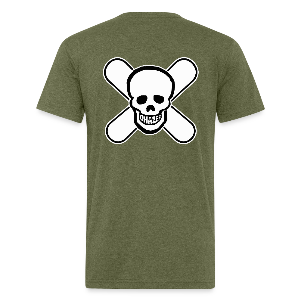 Skull & Snowboards Tee - heather military green