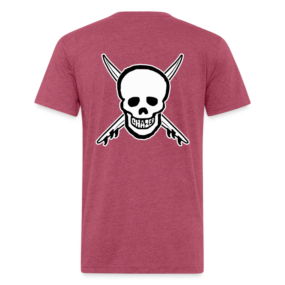 Skull & Surfboards Tee - heather burgundy