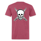 Skull & Surfboards Tee - heather burgundy
