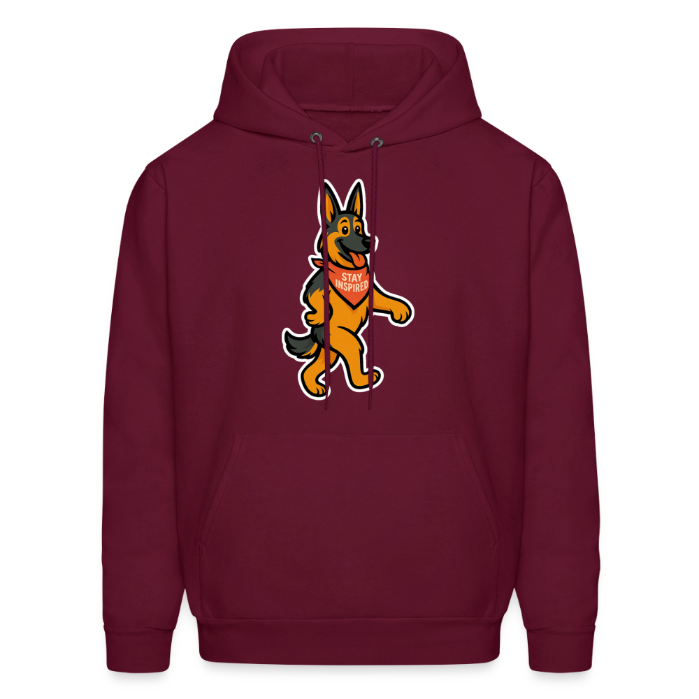 Dancing German Shepherd Hoodie - burgundy