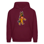 Dancing German Shepherd Hoodie - burgundy