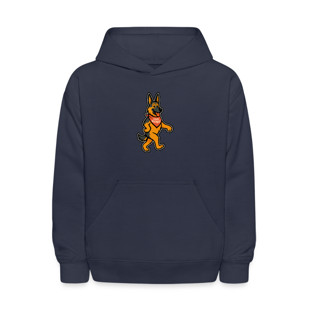 Dancing German Shepherd Kids Hoodie - navy