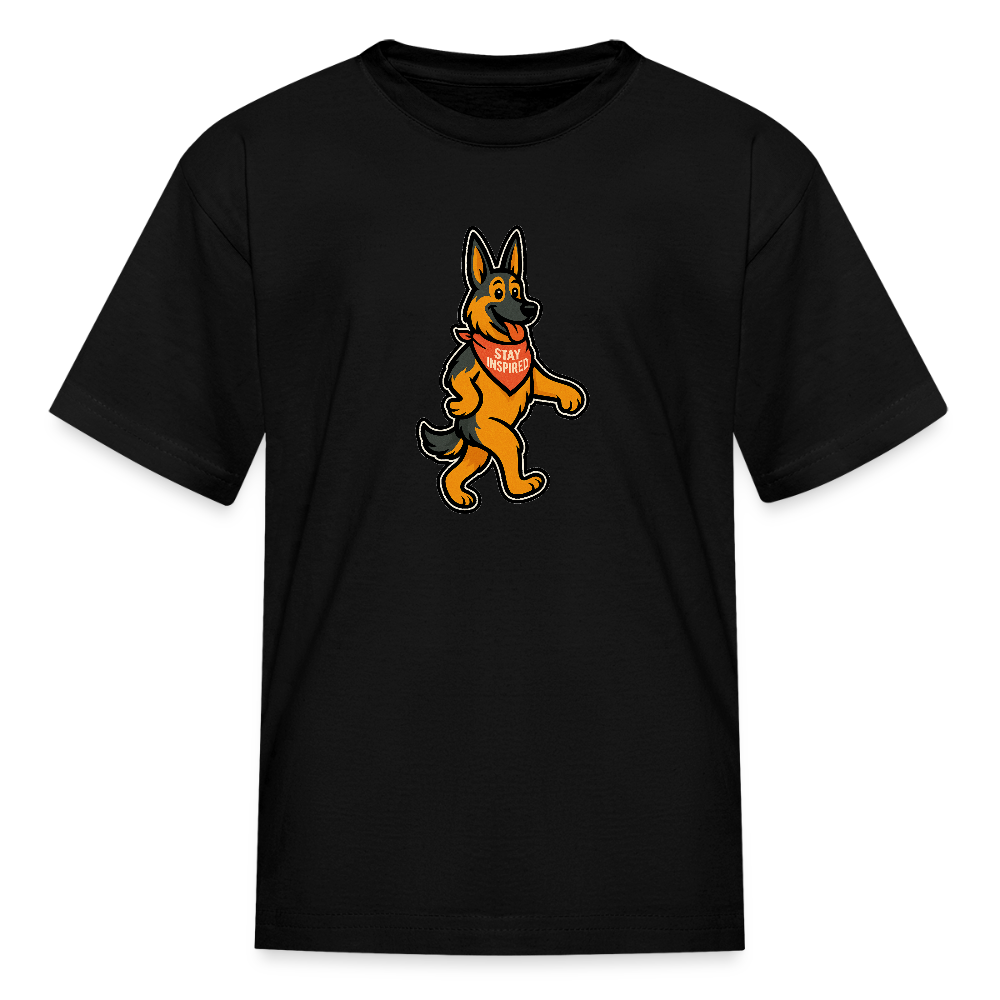 Dancing German Shepherd Kids T-Shirt - black