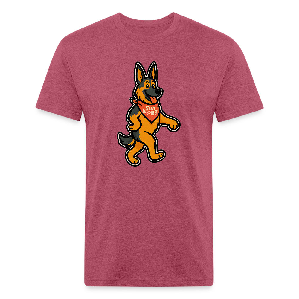 German Shepherd Tee - heather burgundy