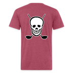 Skull & Golf Clubs Tee - heather burgundy