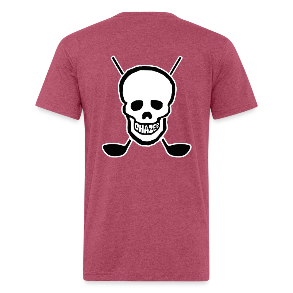 Skull & Golf Clubs Tee - heather burgundy