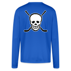 Skull and Hockey Sticks Long Sleeve Active Tee - royal blue