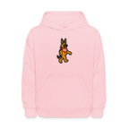 Dancing German Shepherd Kids Hoodie - pink