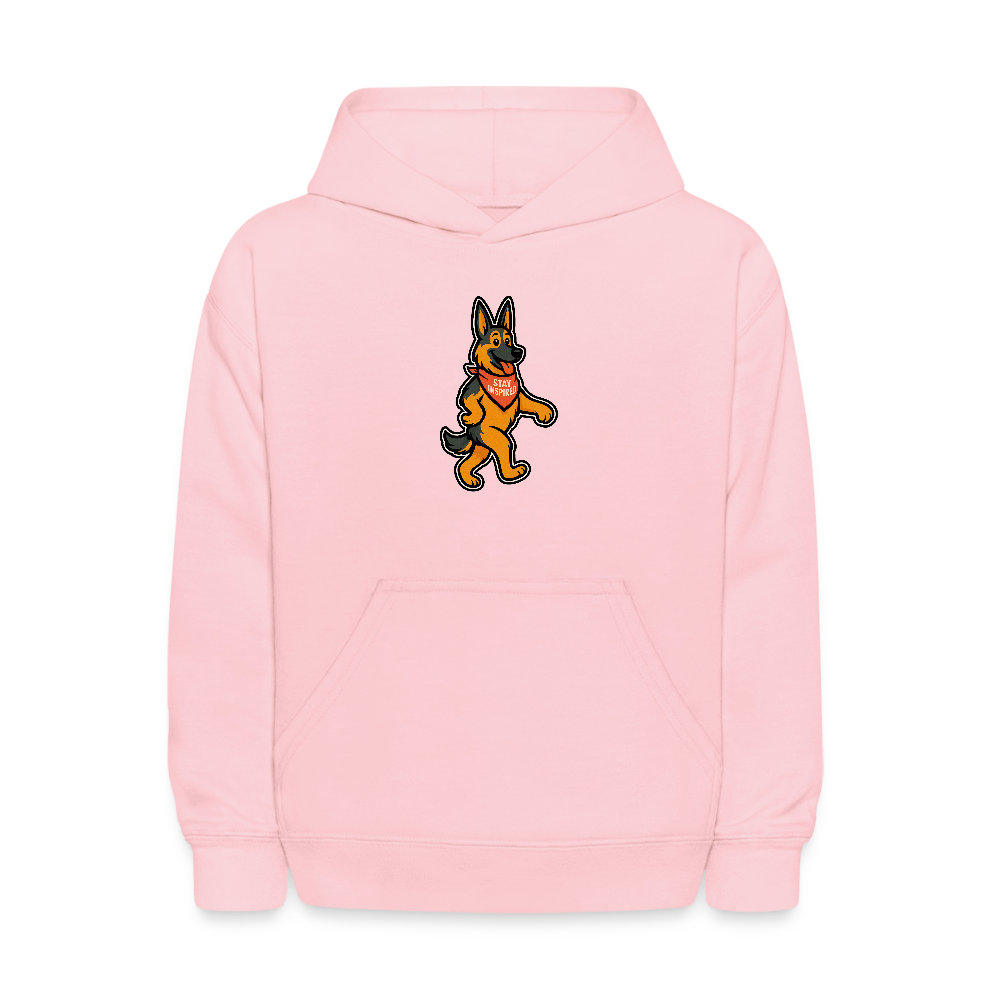 Dancing German Shepherd Kids Hoodie - pink