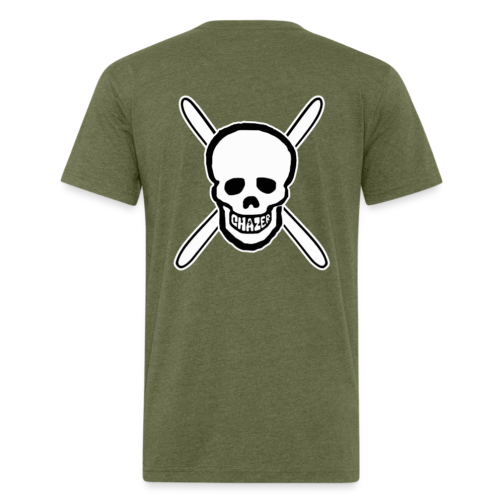Skull & Skis Tee - heather military green