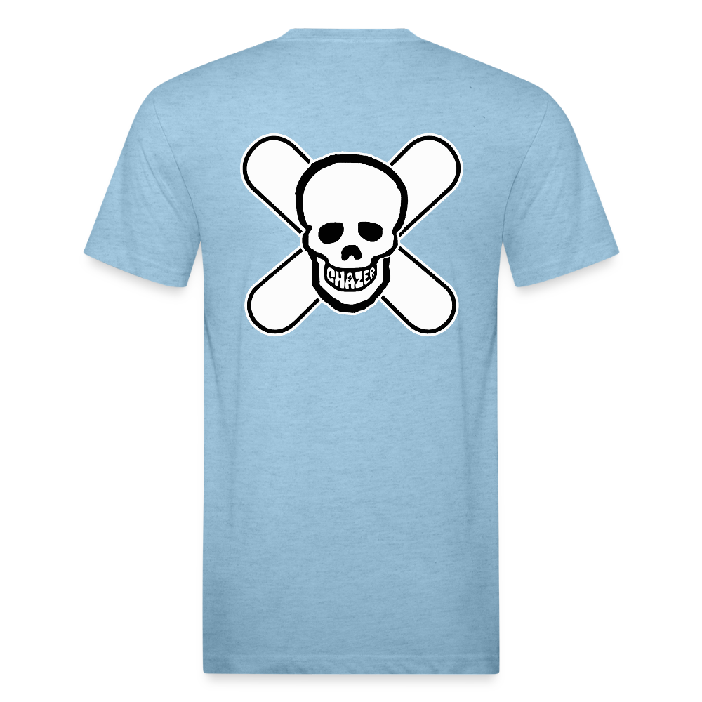 Skull & Snowboards Tee - heather blue
