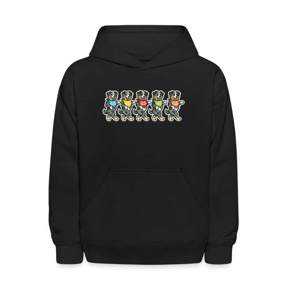 Dancing Aussies Kids' Hoodie - black