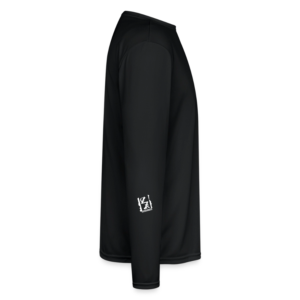 Skull and Hockey Sticks Long Sleeve Active Tee - black