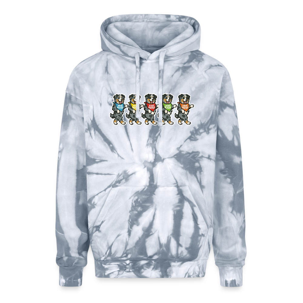 Dancing Aussie Tie Dye Hoodie - spider silver