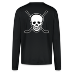 Skull and Hockey Sticks Long Sleeve Active Tee - black