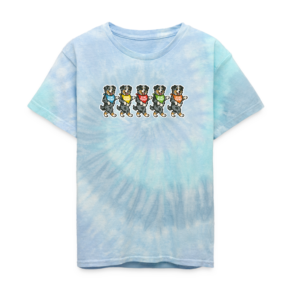 Dancing Aussies Kid's Tie Dye T-Shirt - blue lagoon