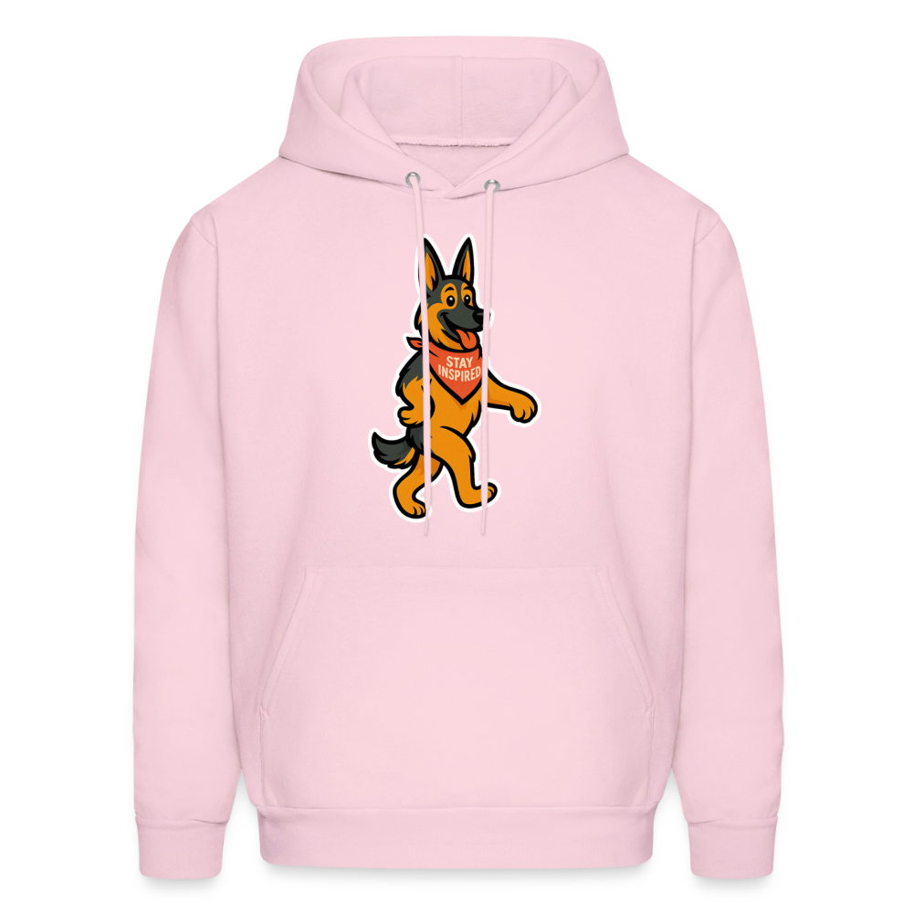 Dancing German Shepherd Hoodie - pale pink