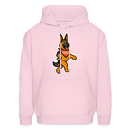 Dancing German Shepherd Hoodie - pale pink