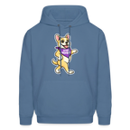 Dancing Frenchie Hoodie - denim blue