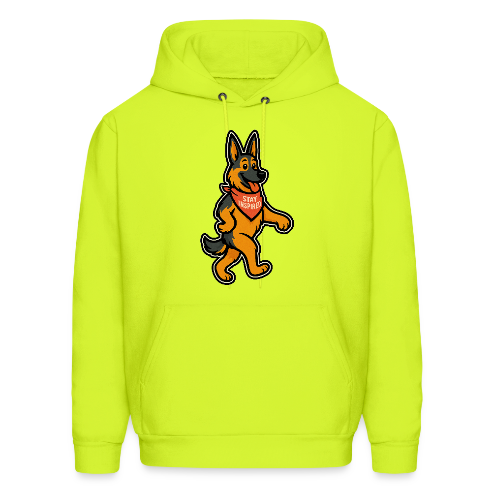 Dancing German Shepherd Hoodie - safety green