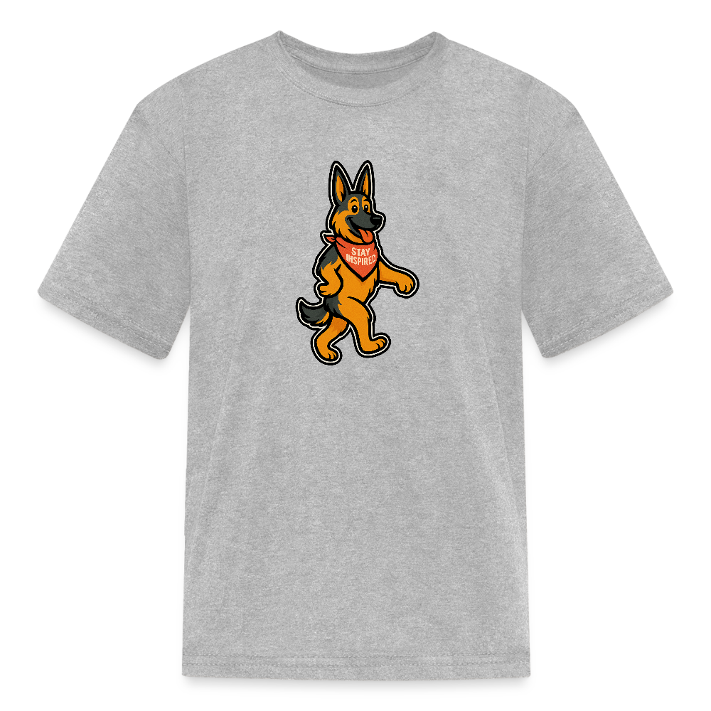 Dancing German Shepherd Kids T-Shirt - heather gray