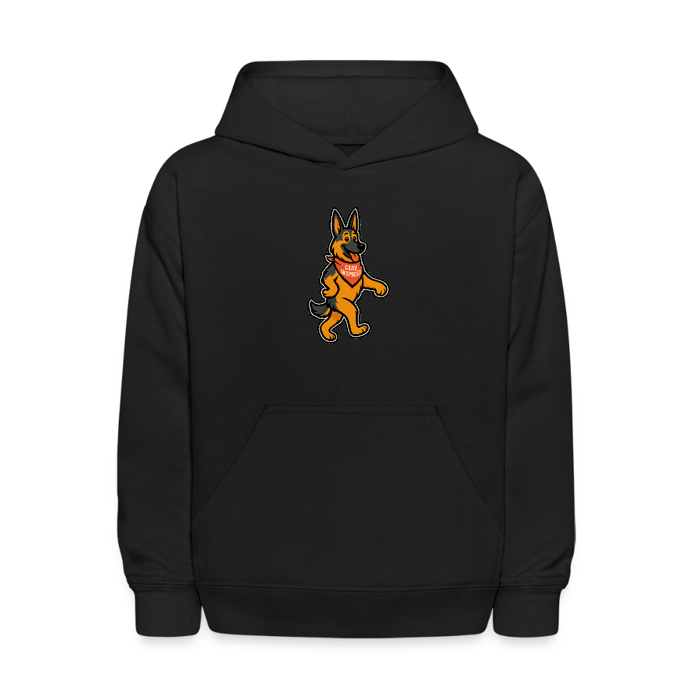 Dancing German Shepherd Kids Hoodie - black