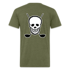 Skull & Golf Clubs Tee - heather military green
