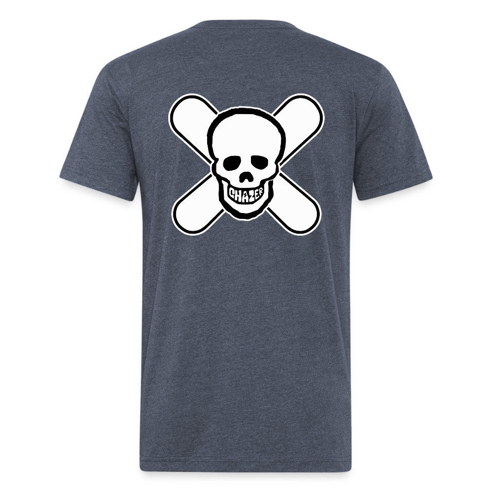 Skull & Snowboards Tee - heather navy
