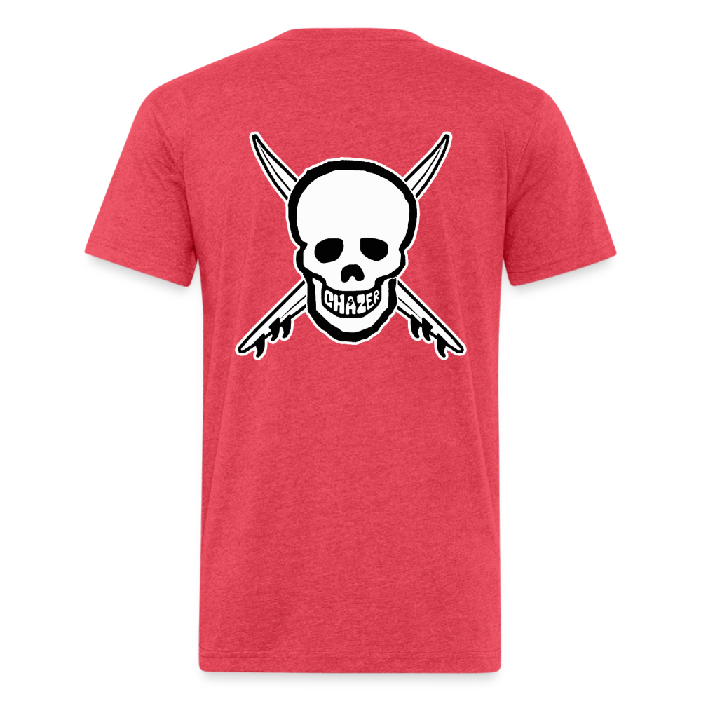 Skull & Surfboards Tee - heather red