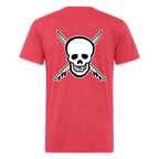 Skull & Surfboards Tee - heather red