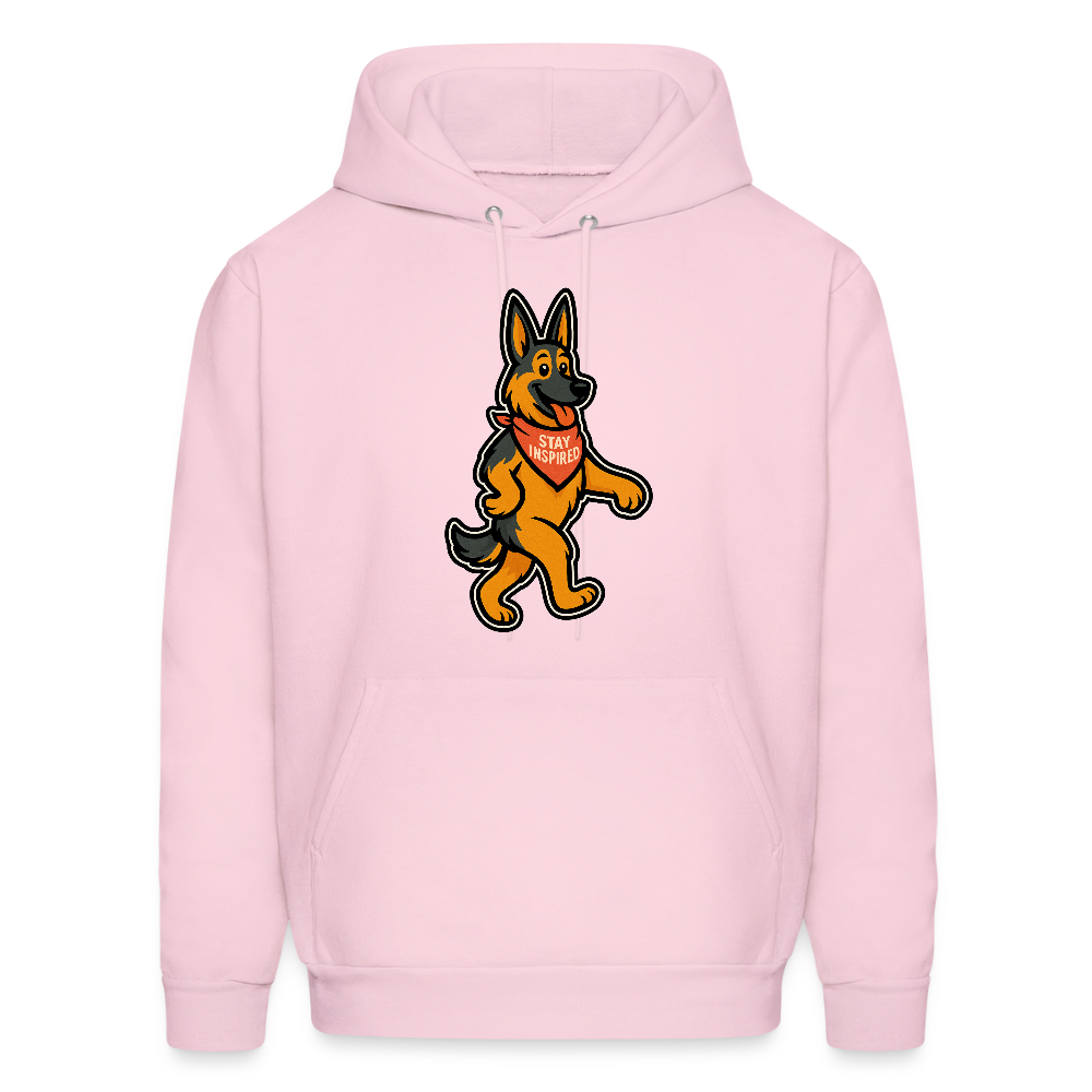 Dancing German Shepherd Hoodie - pale pink