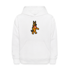 Dancing German Shepherd Kids Hoodie - white