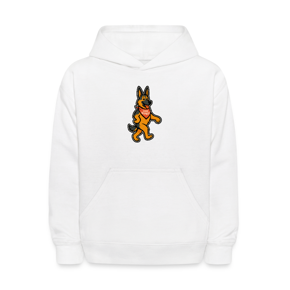 Dancing German Shepherd Kids Hoodie - white