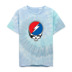 Grateful Skull Kids Tie Dye T-Shirt - blue lagoon