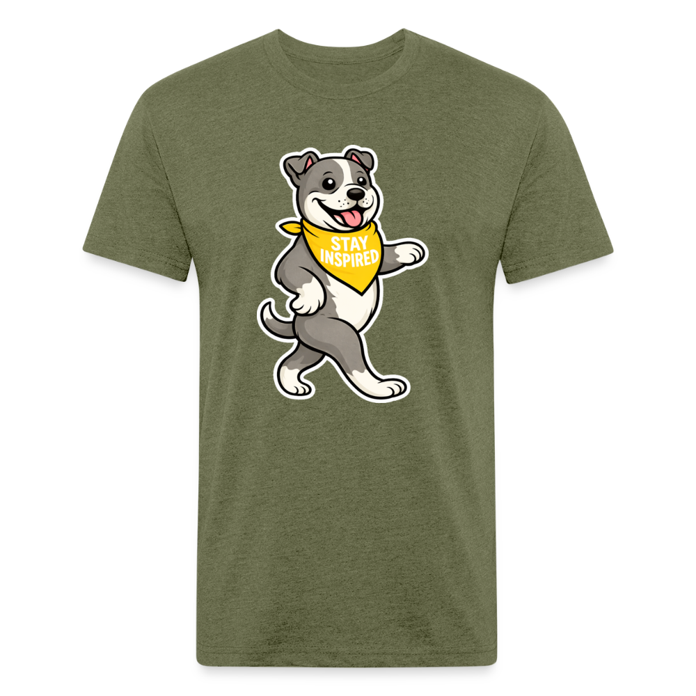 Dancing Pitbull Tee - heather military green