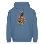 Dancing German Shepherd Hoodie - denim blue
