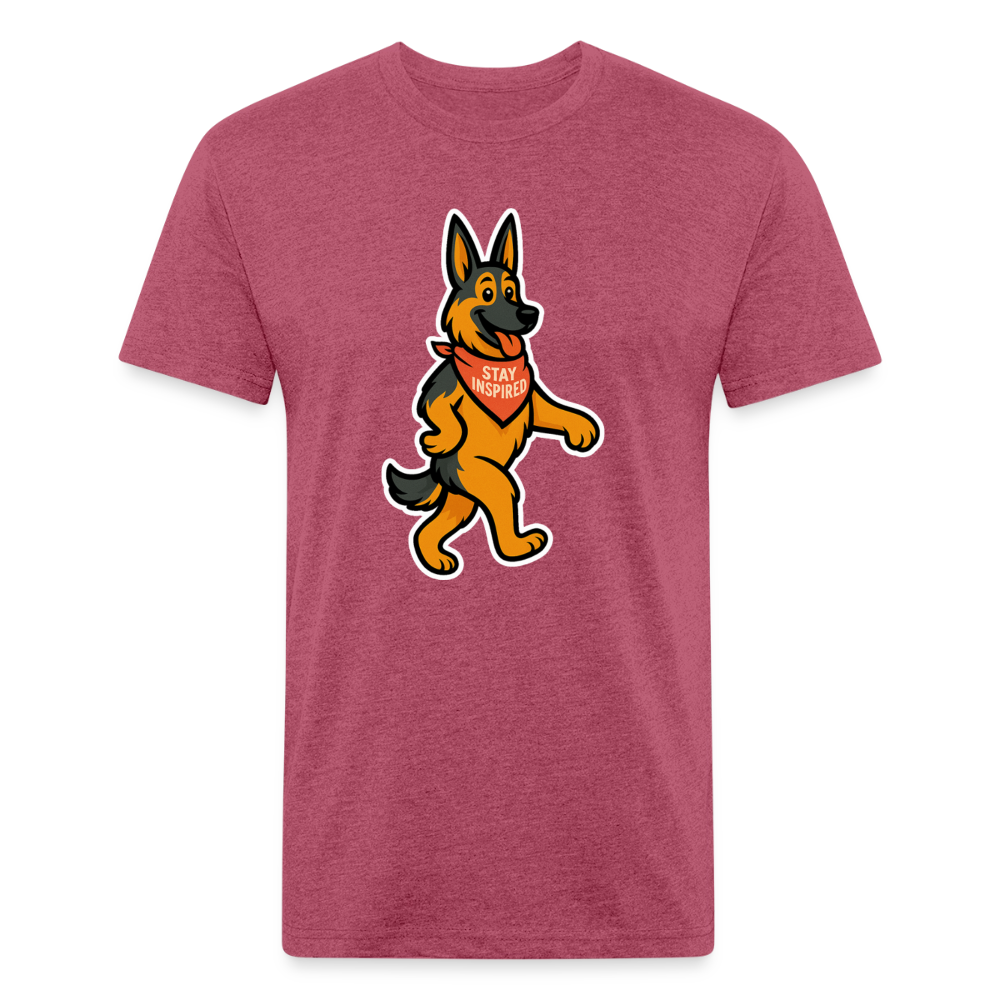 German Shepherd Tee - heather burgundy