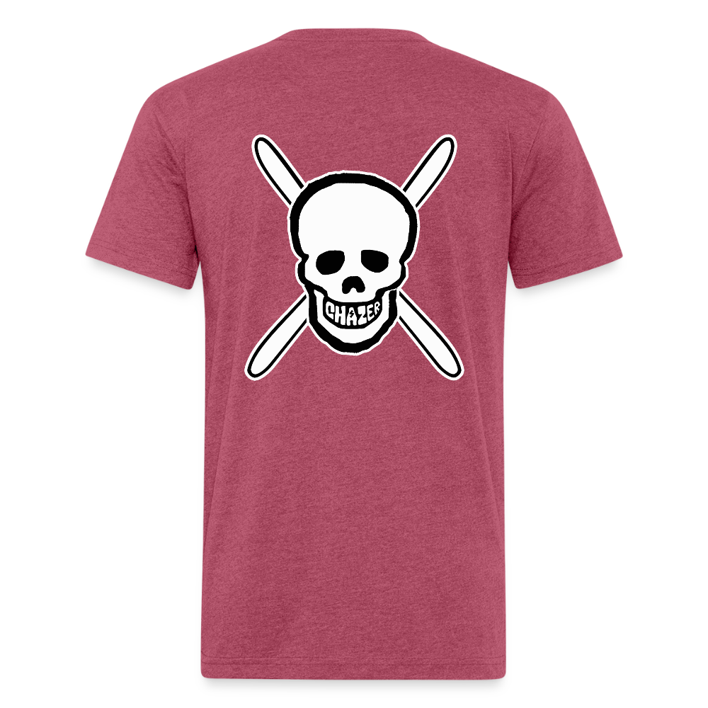 Skull & Skis Tee - heather burgundy