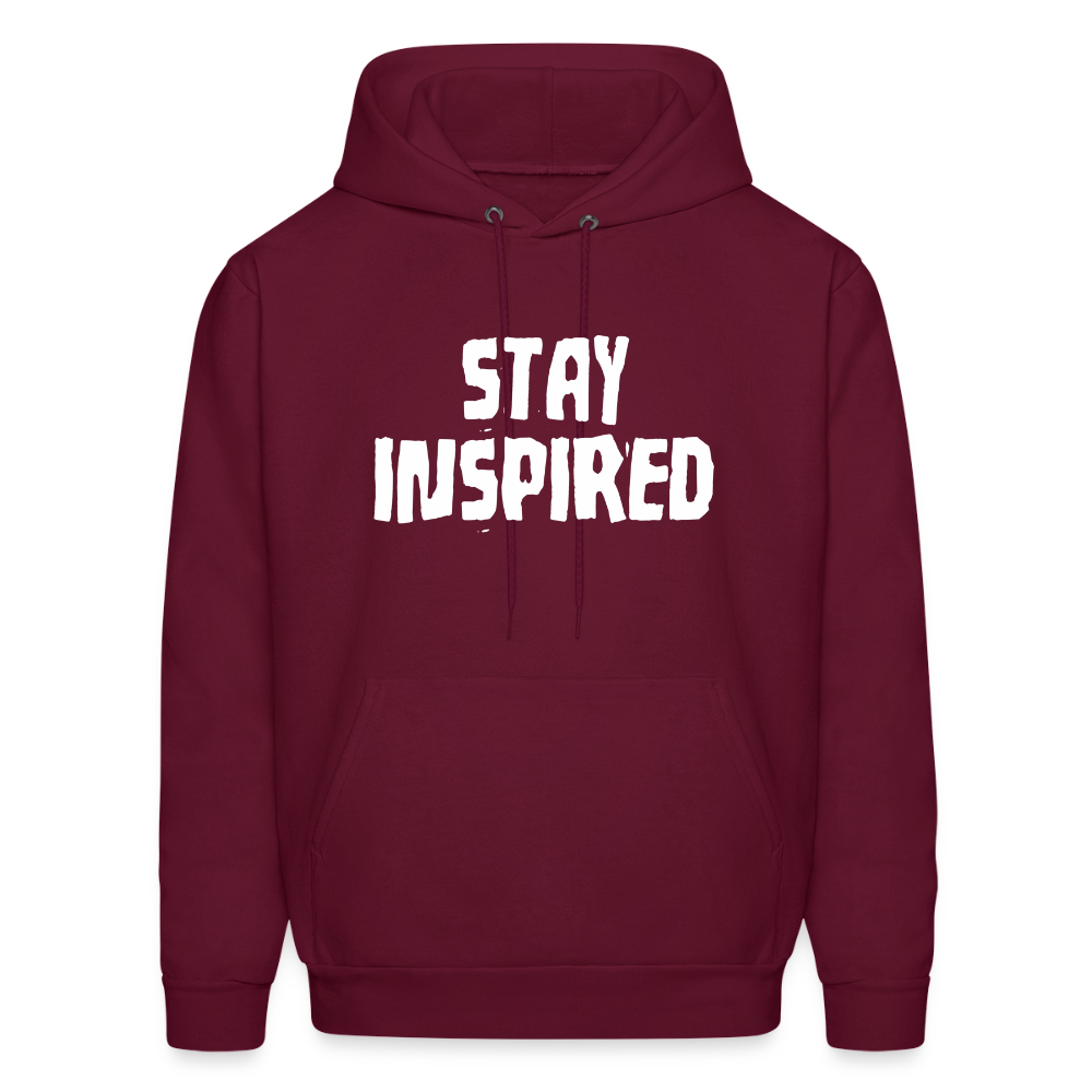 Stay Inspired Hoodie - burgundy
