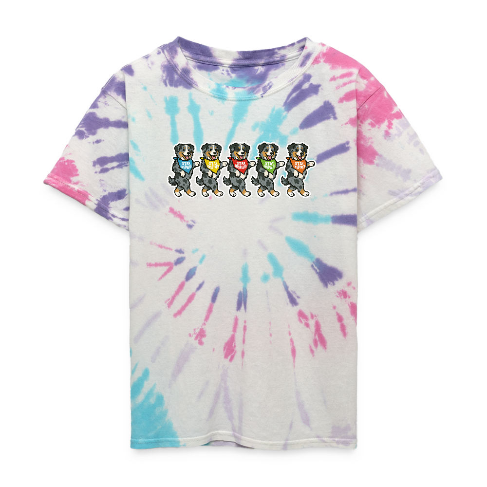 Dancing Aussies Kid's Tie Dye T-Shirt - Pastel Spiral